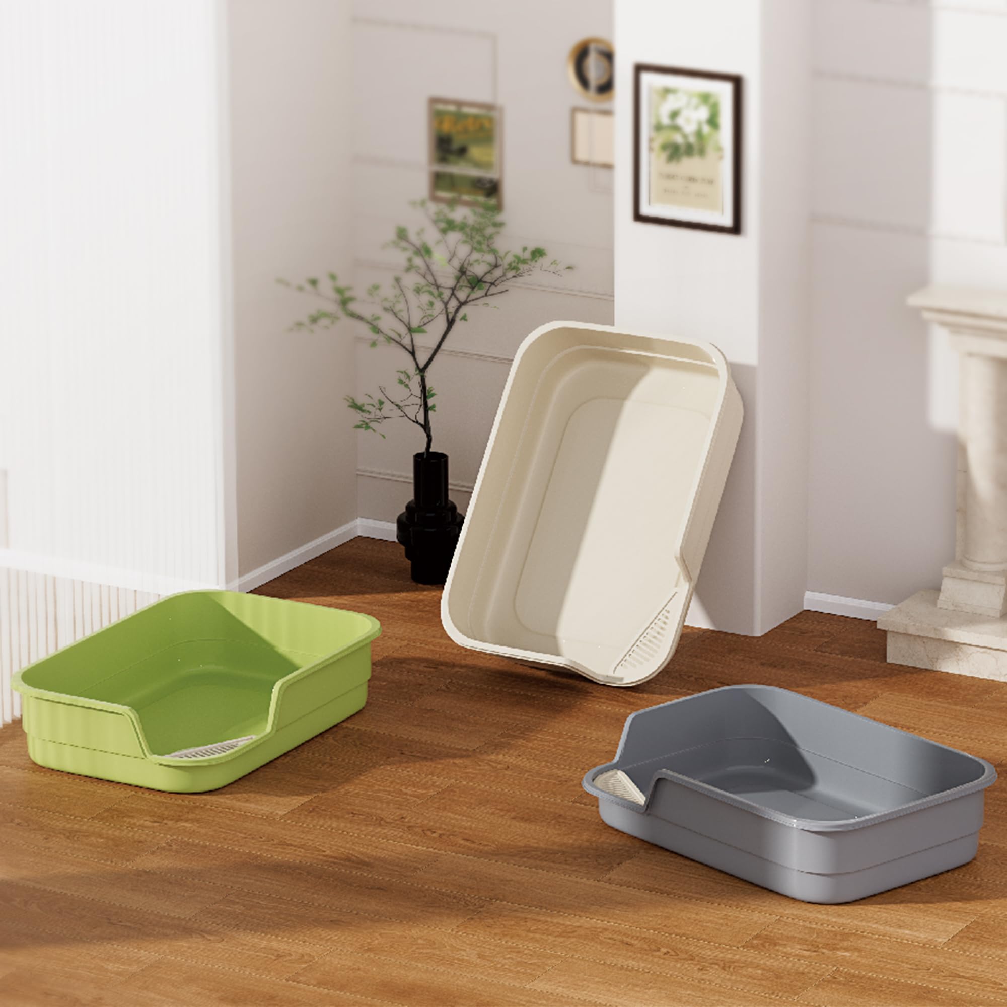 Vealind XL cat litter box ready-to-use with minimal maintenance