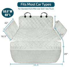 Veckle 54x93 cargo liner demonstrates full coverage for large SUVs.