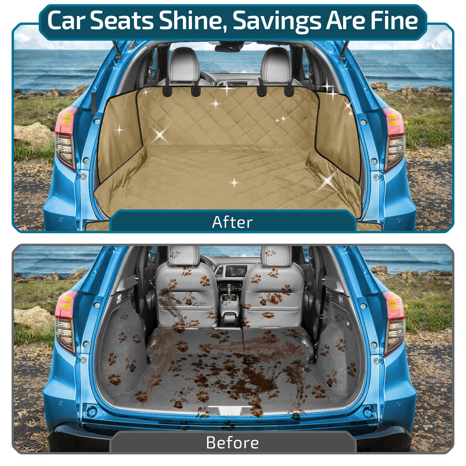 Veckle bumper flap shields your vehicle during pet loading.