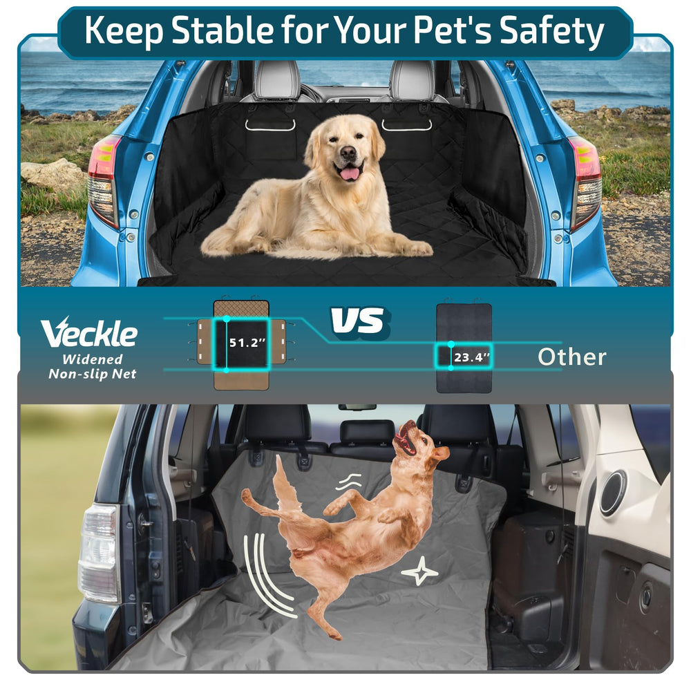 Veckle bumper flap protects car bumper from dog claws