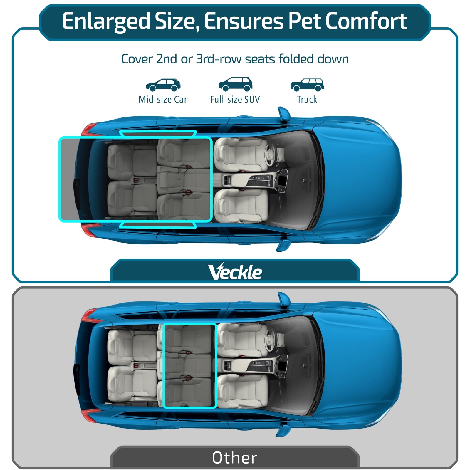 Veckle bumper flap shields paint during pet loading.