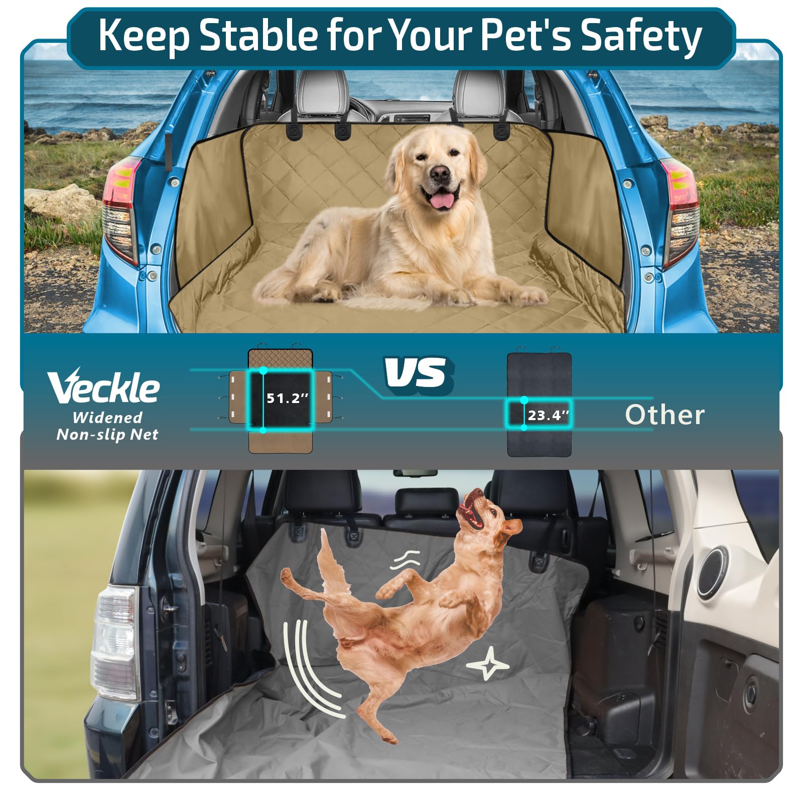 Veckle easy-clean surface cleans quickly after muddy trips.