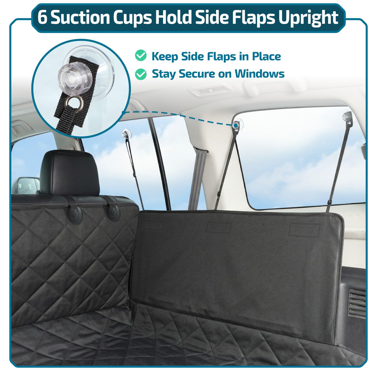 Veckle non-slip backing keeps dogs secure on the cargo liner