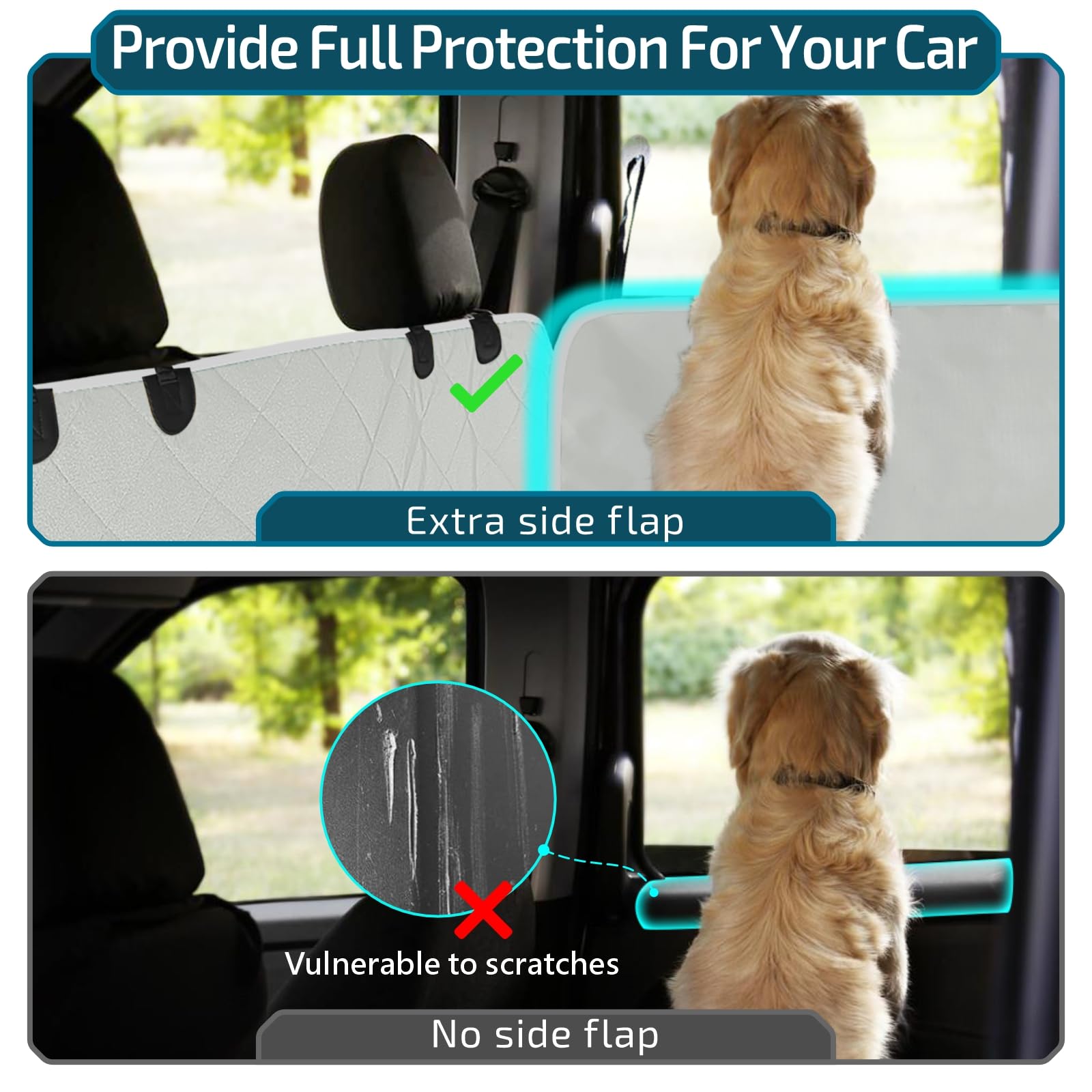 Veckle universal-fit design installs easily with headrest buckles.