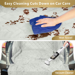 Veckle liner shows water-resistant fabric that repels mud and spills.