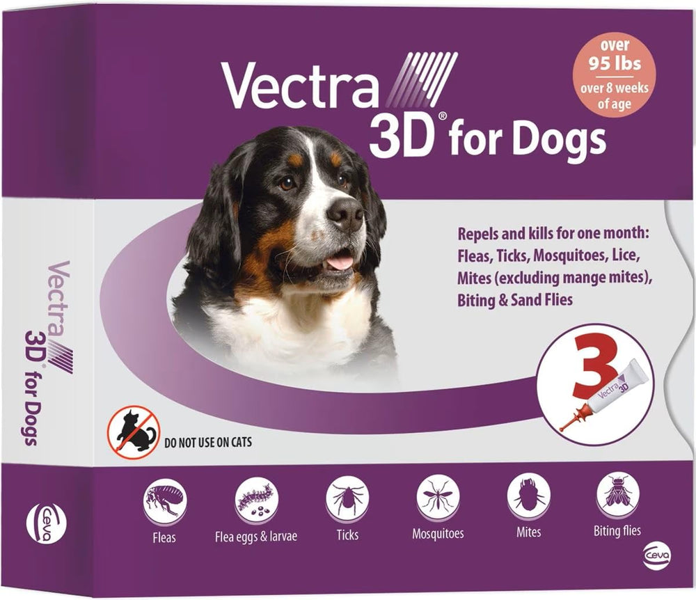 Vectra 3D Extra Large Dog bottle ready for monthly pest protection for large breeds.