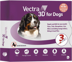 Vectra 3D Extra Large Dog bottle ready for monthly pest protection for large breeds.