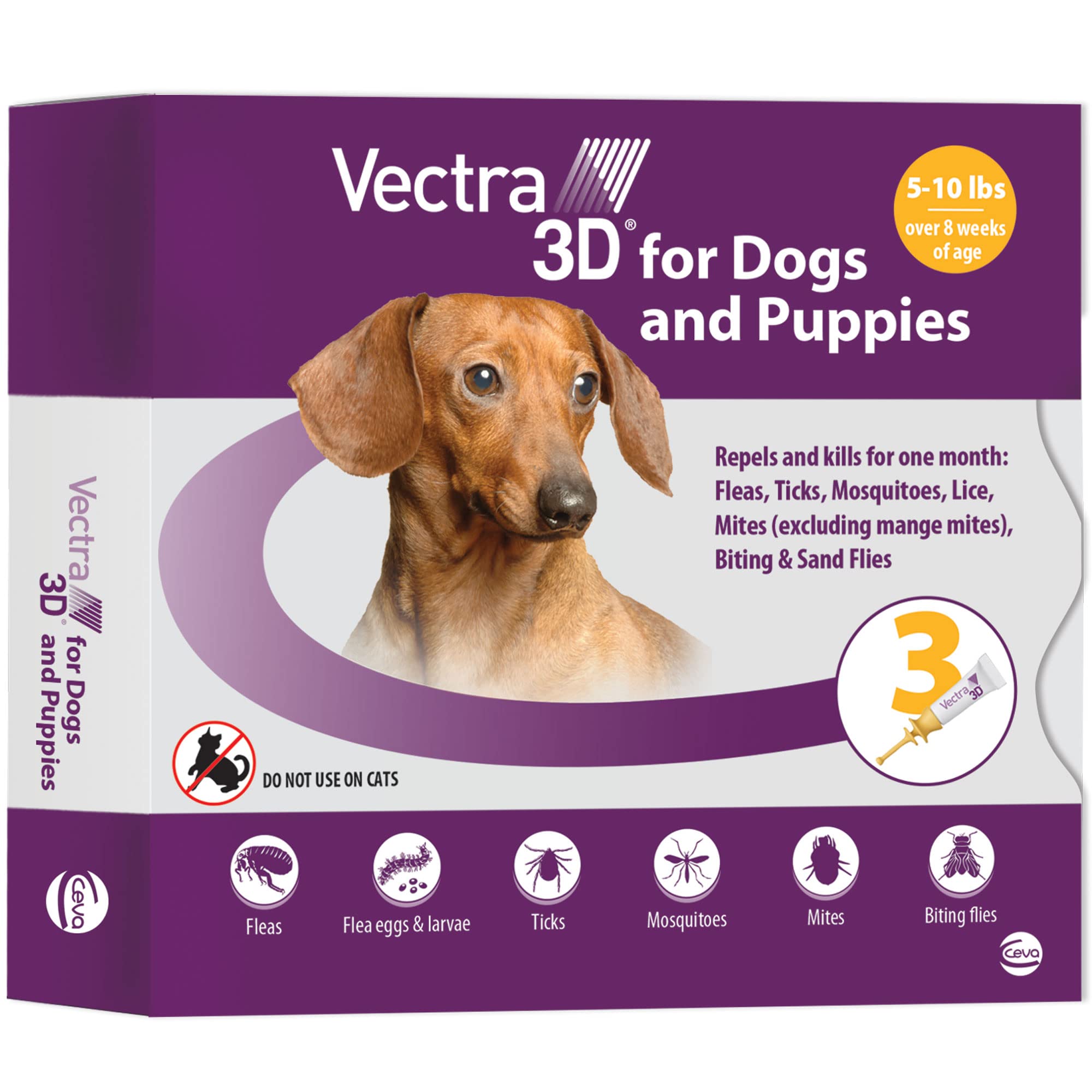 Vectra 3D extra-small dog bottle for easy spot-on application on small dogs.