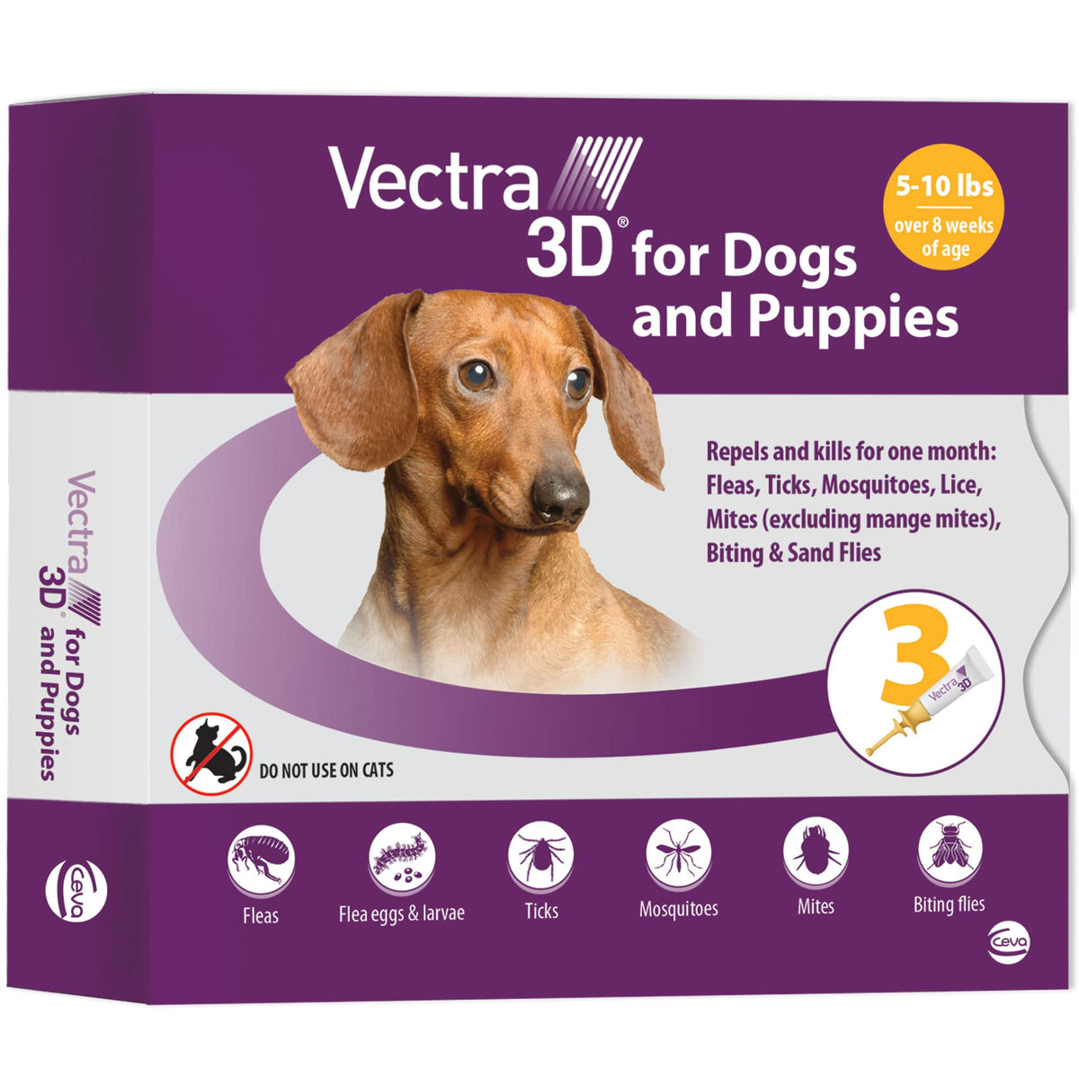 Vectra 3D extra-small dog bottle for easy spot-on application on small dogs.