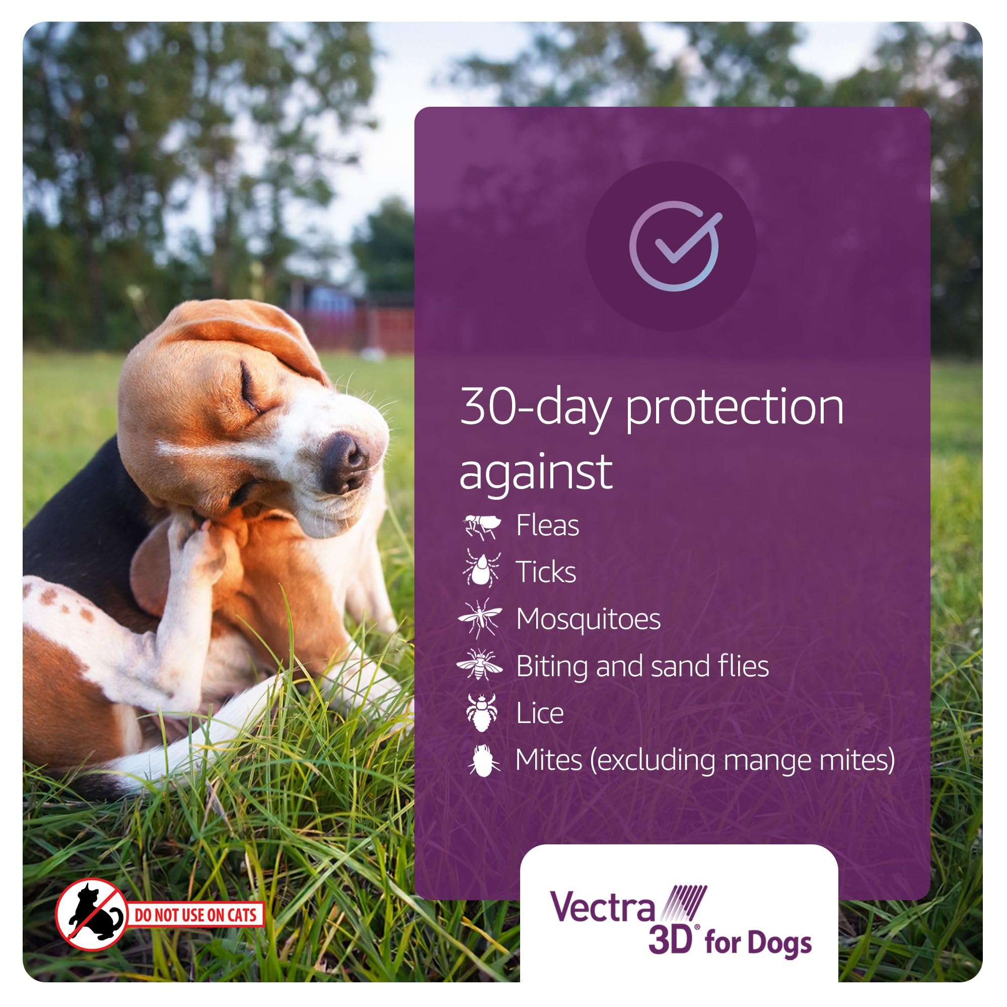 Vectra 3D quick-dry formula image highlights fast-drying protection after application.