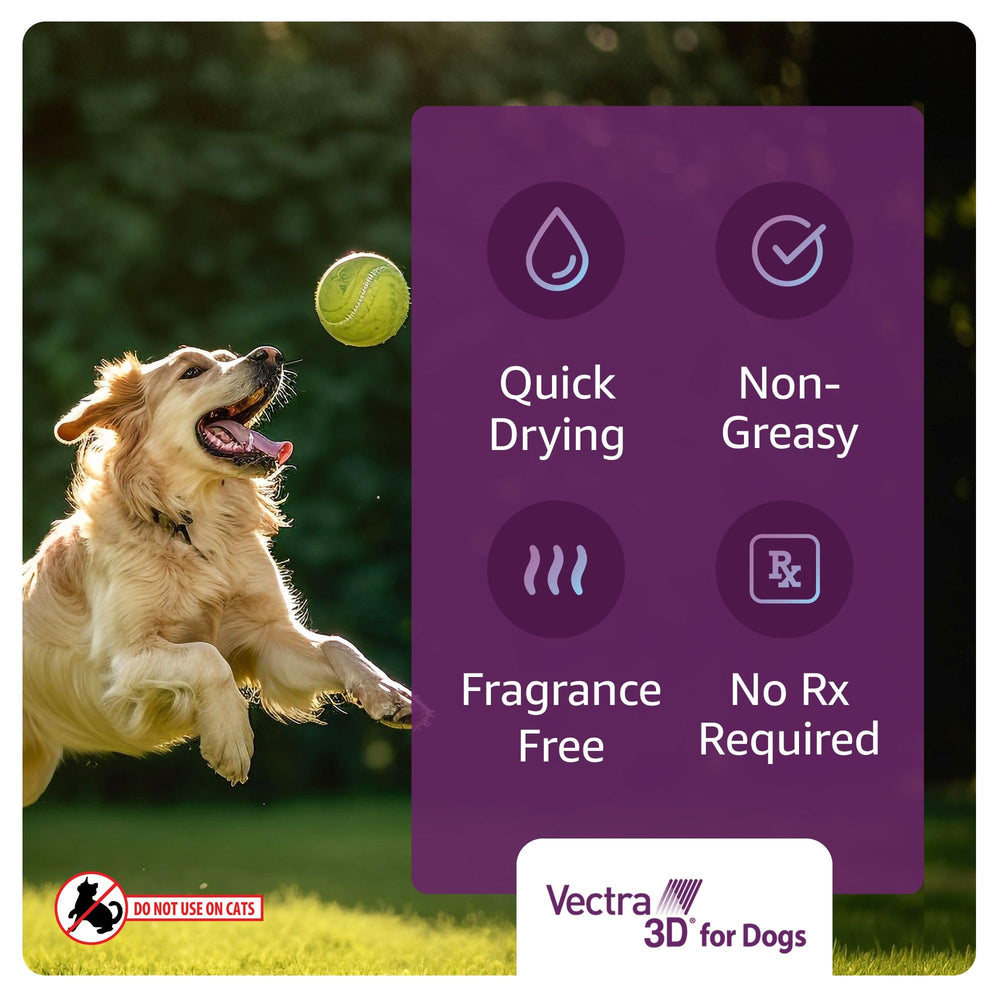 Vectra 3D Large Dog fleas killed in 4 hours helps reduce infestation quickly.