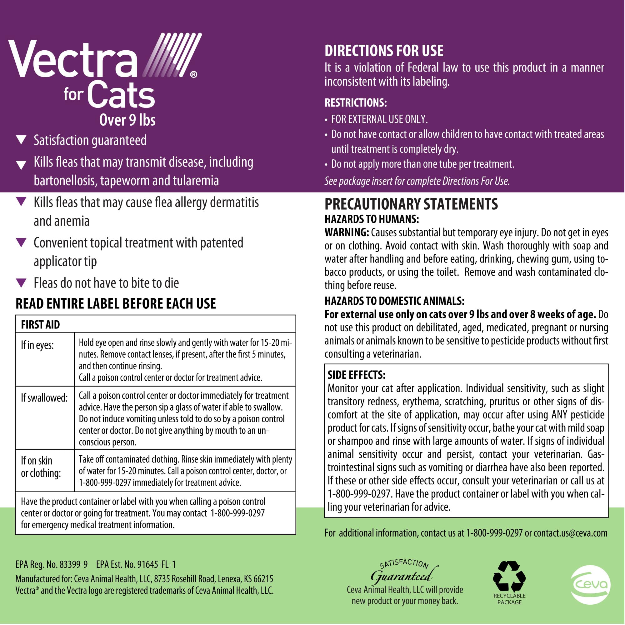 Vectra Large Cat rounded applicator tip for precise skin application.