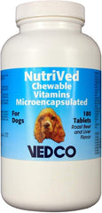 Vedco NutriVed chewable dog vitamins: microencapsulated roast beef flavor for easy daily supplementation