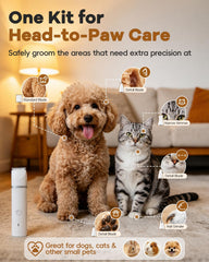 Veeconn dog clippers low noise motor keeps pets calmer during sessions.