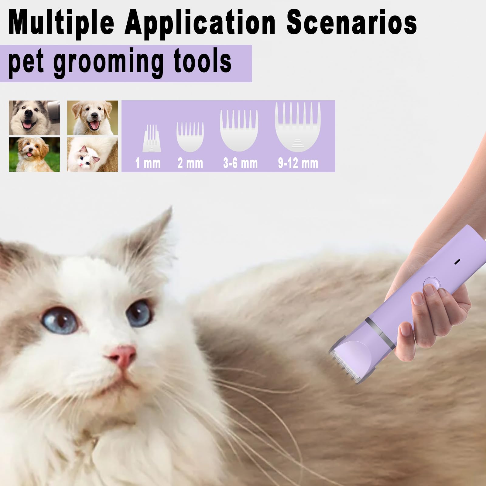 Veeconn ergonomic handle provides comfortable, fatigue-free grooming.