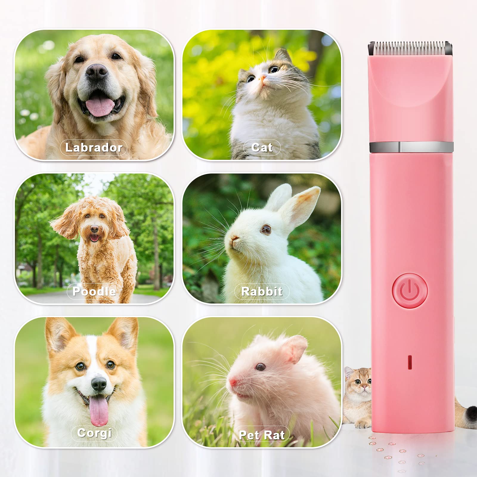Veeconn ergonomic pink design boosts comfortable long grooming sessions.