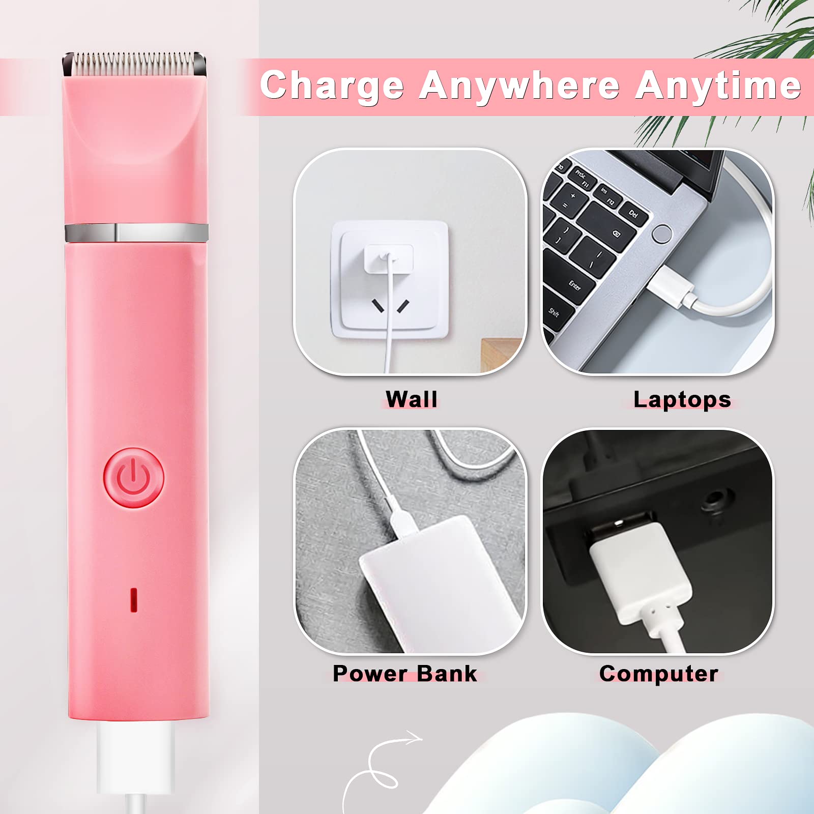 Veeconn rechargeable battery indicator conveys uninterrupted cordless sessions.