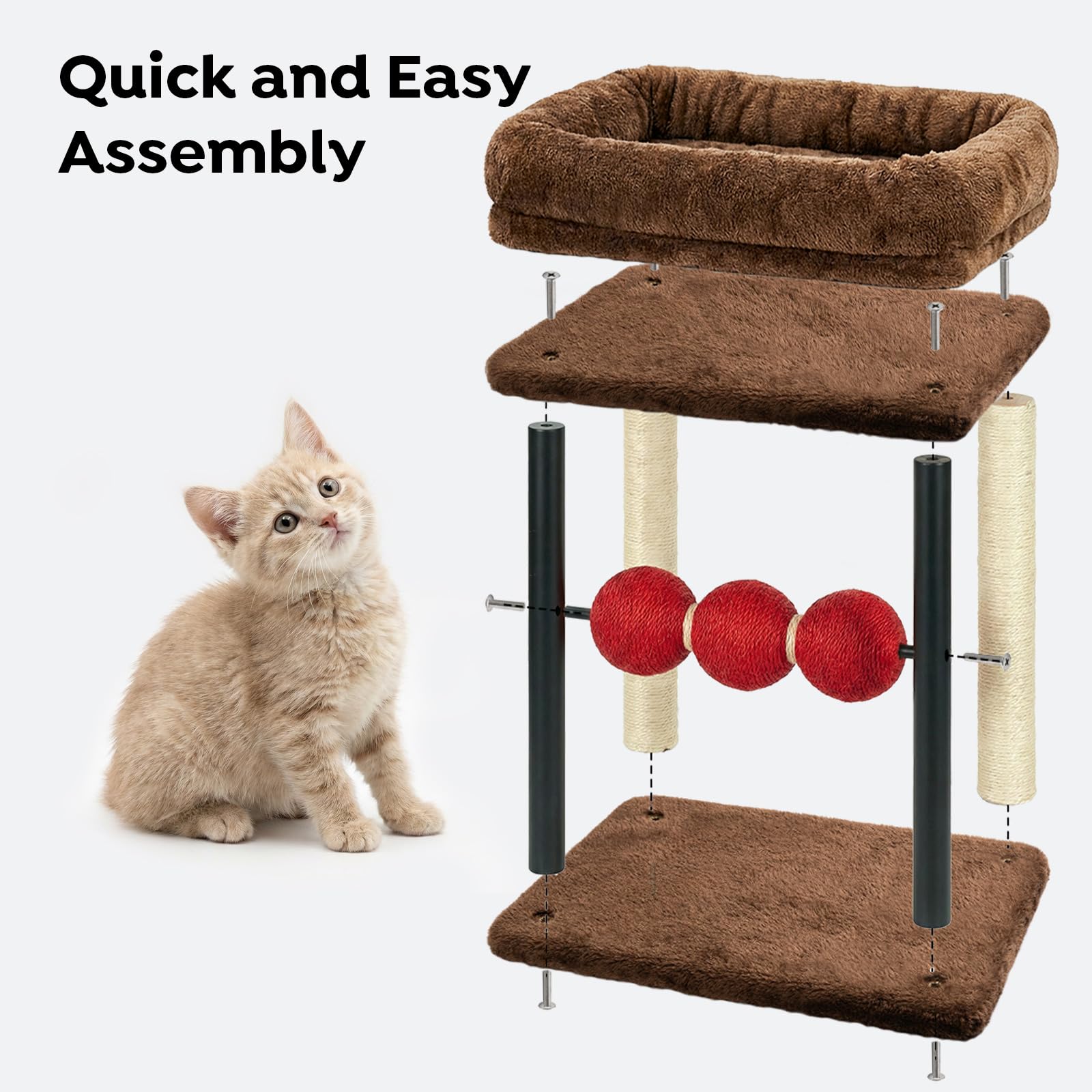 Veehoo spacious top perch invites naps on soft plush fabric