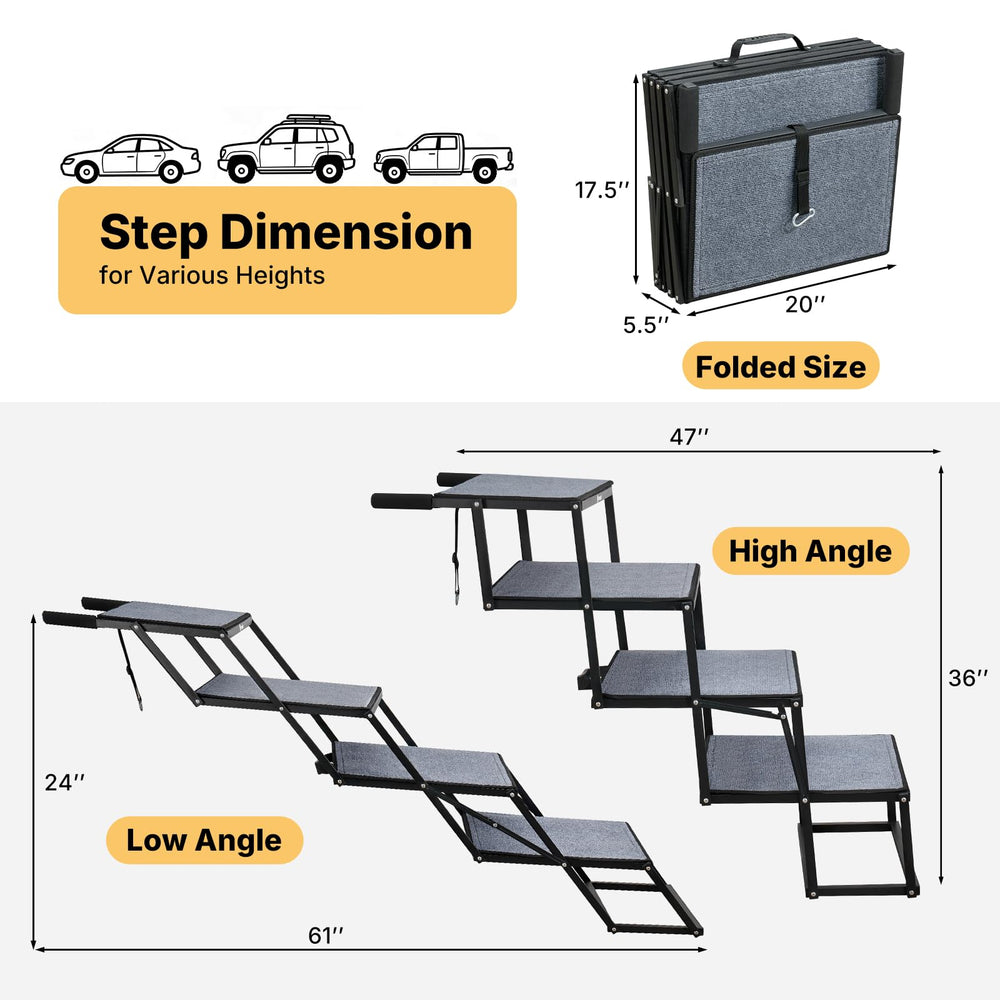 Veehoo adjustable height up to 36 inches fits most vehicles and tall beds.