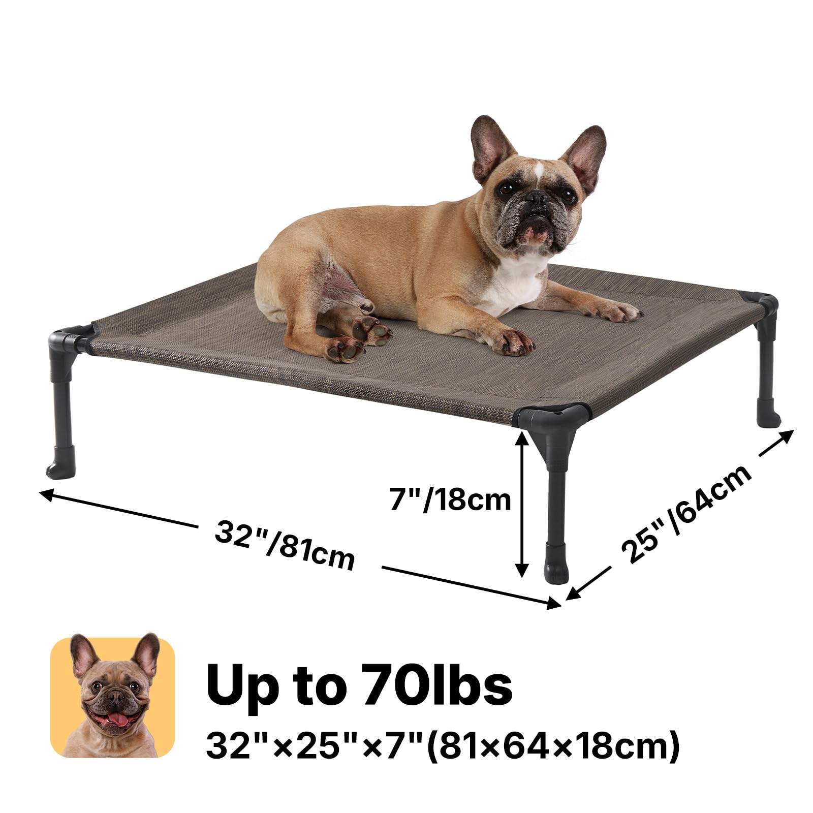 Veehoo bed frame detail emphasizing powder-coated steel support