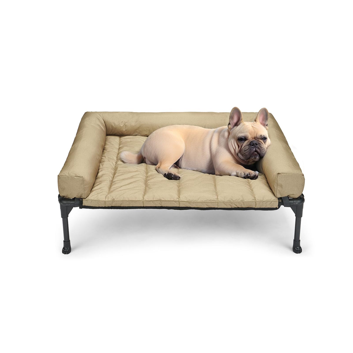 Veehoo cooling elevated dog bed with full frame for indoor and outdoor use