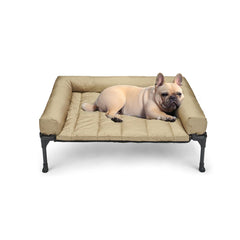 Veehoo cooling elevated dog bed with full frame for indoor and outdoor use