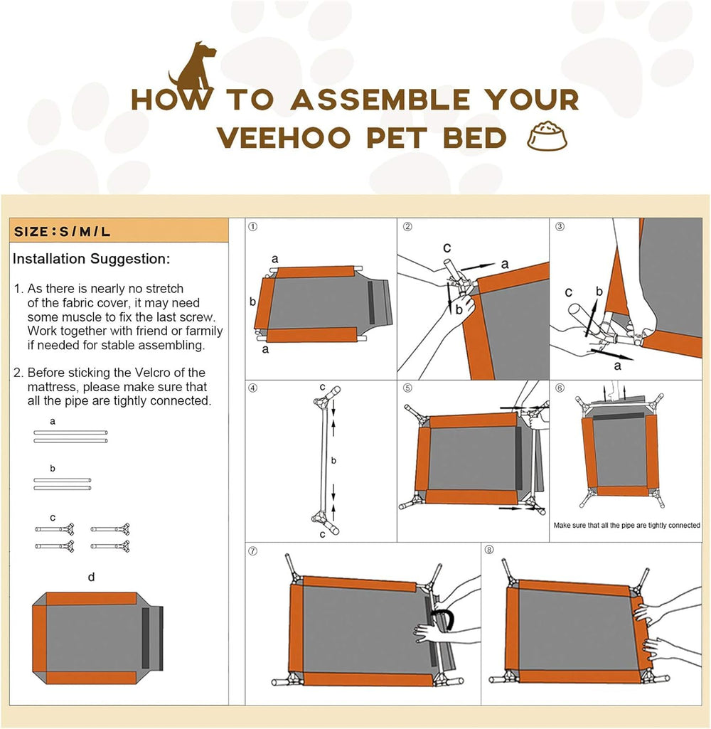Portable design of Veehoo cooling elevated dog bed for travel
