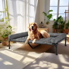 Veehoo cooling elevated dog bed frame providing airflow for large dogs.