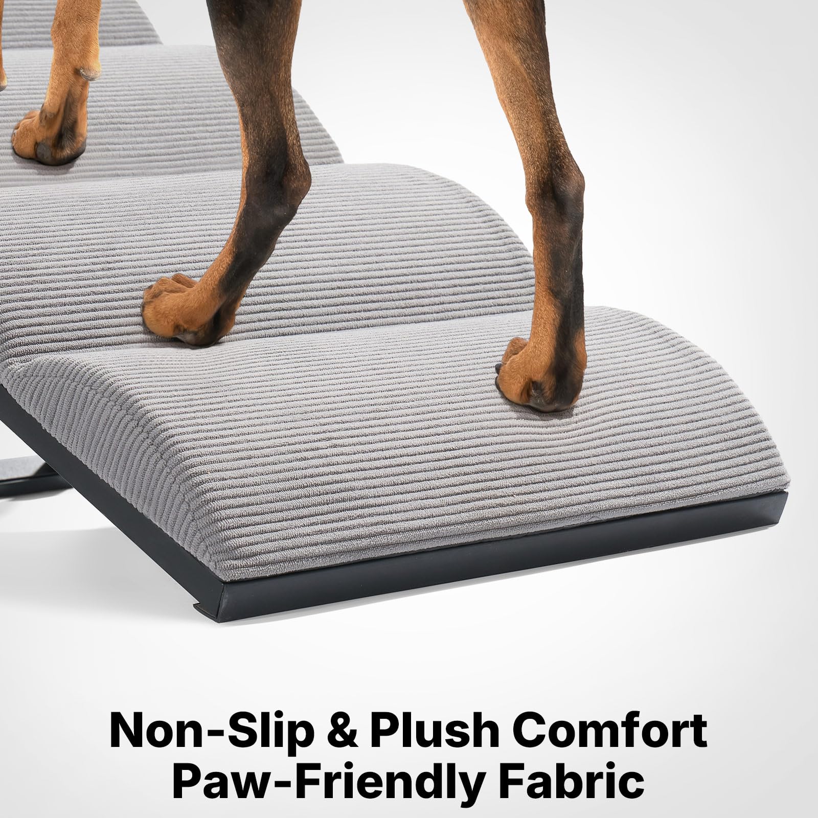 Veehoo dog ramp folds flat for compact storage when not in use