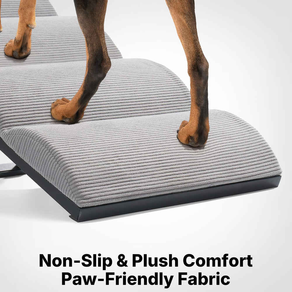 Veehoo dog ramp folds flat for compact storage when not in use