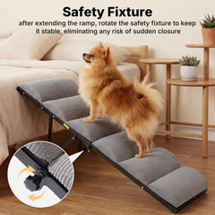 Veehoo dog ramp height adjustable 12 to 20 inches fits beds and couches