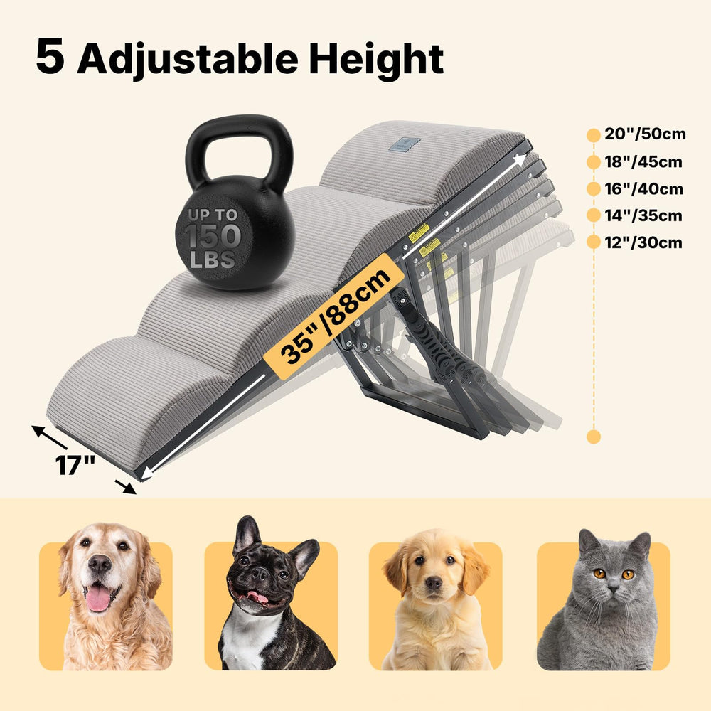 Veehoo dog ramp iron frame supports up to 150 pounds for sturdy daily use