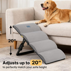 Veehoo dog ramp non slip fabric keeps pets steady on any surface