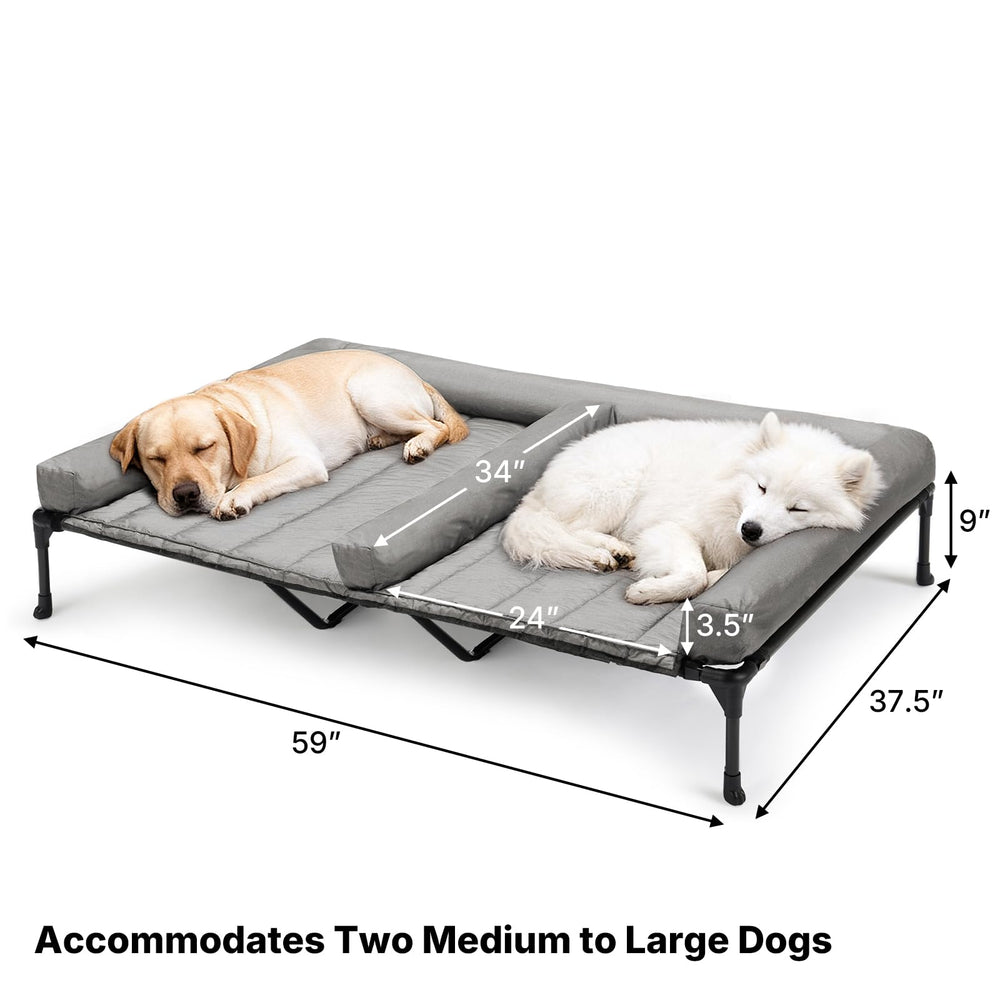 Veehoo double dog bed suited for indoors and outdoors use.