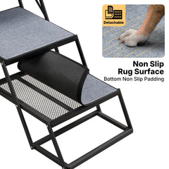 Veehoo non-slip rug surface on each step improves grip on wet floors.