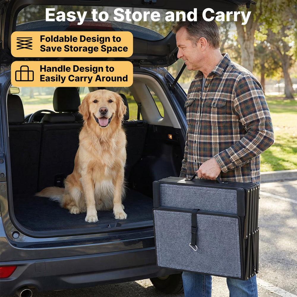 Veehoo rubberized handles protect your car’s finish during loading.