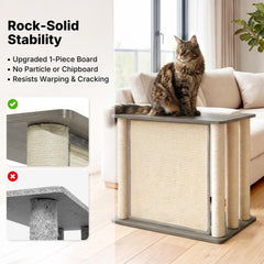 Veehoo sisal scratch pad satisfies instincts while protecting furniture for daily use.