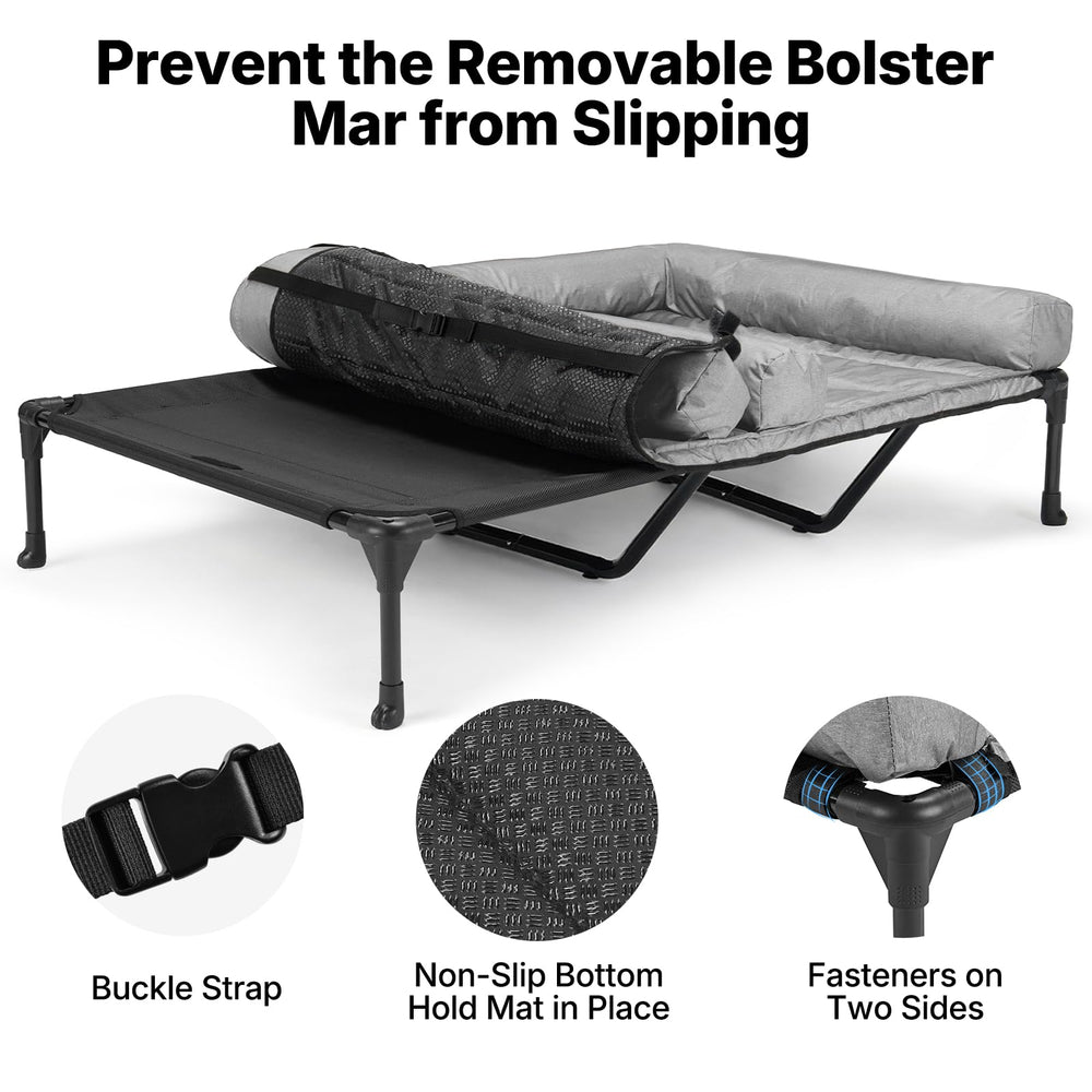 Veehoo steel frame with non-slip feet for stability.