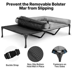 Veehoo steel frame with non-slip feet for stability.