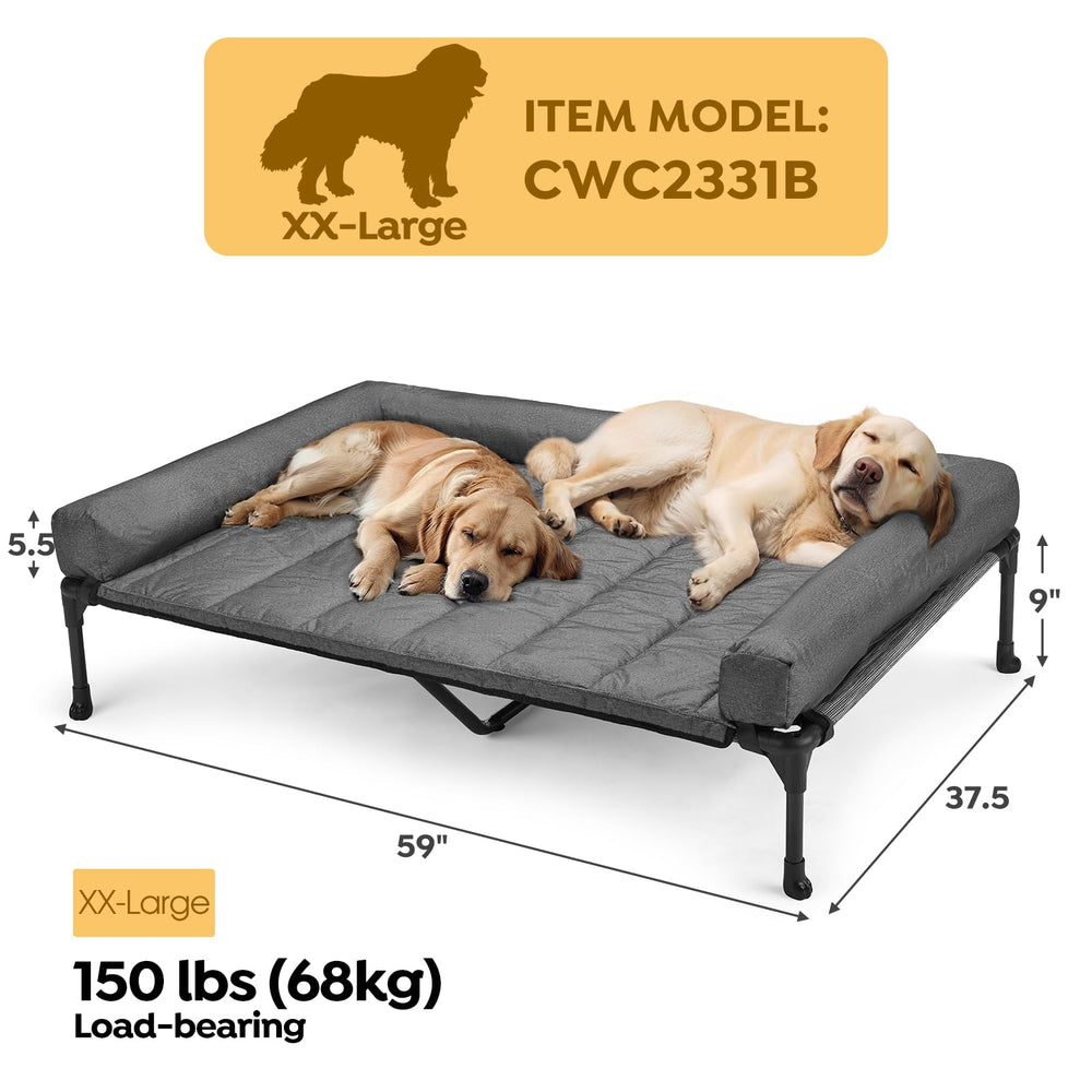 Veehoo bed with three-sided bolster provides neck support and secure fit.