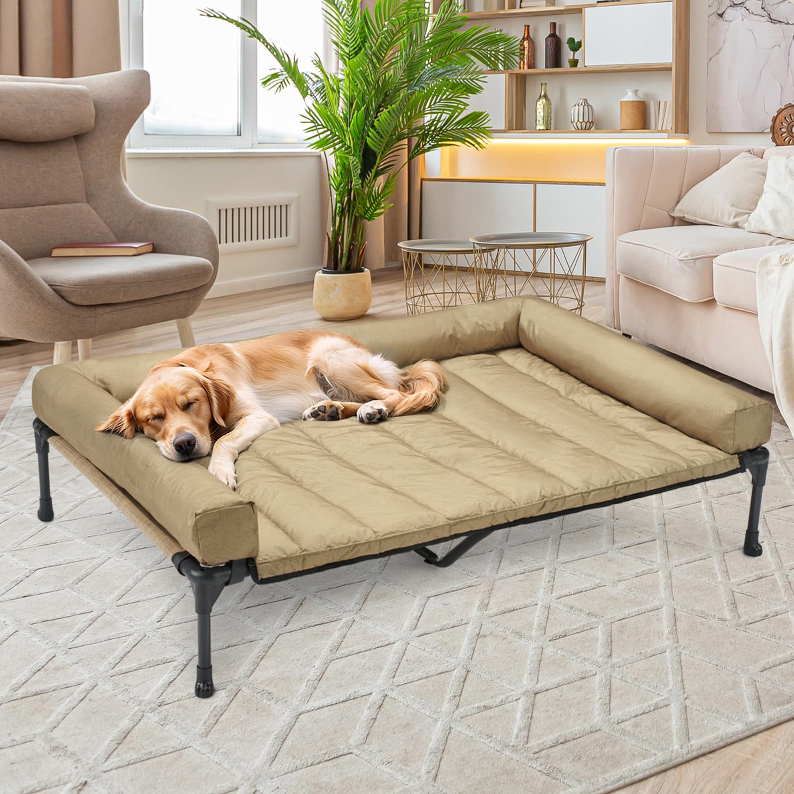 Veehoo XXL bed frame supports larger breeds with stable, durable construction.
