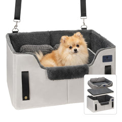 Veehoo 2-in-1 dog booster car seat providing secure comfort on the road.