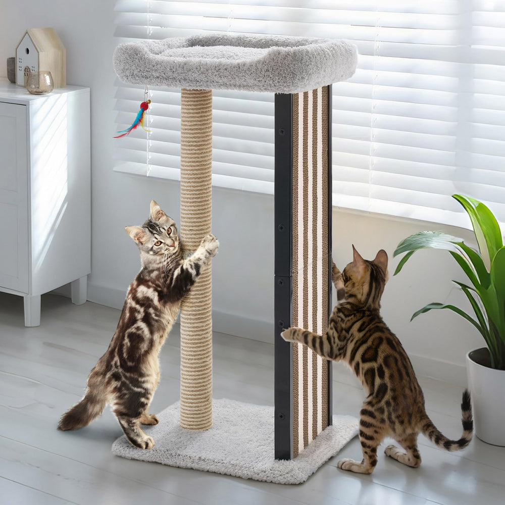 Veehoo 35in tall cat scratching post base for stable use