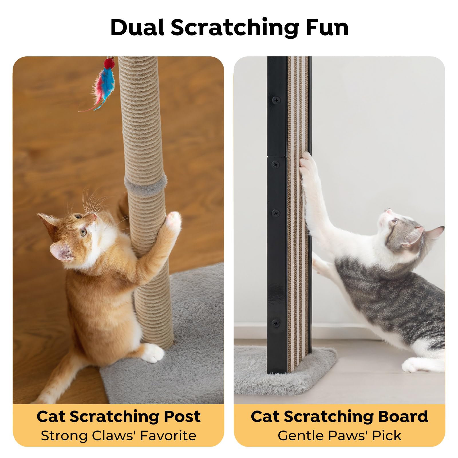 Veehoo tall cat scratching post stability feature