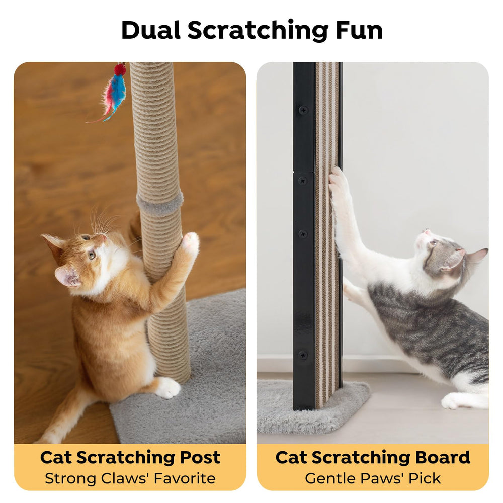 Veehoo tall cat scratching post stability feature