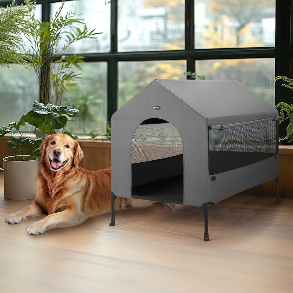 Veehoo 41-inch dog house easy-assembly saves time during setup.