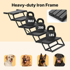 Veehoo non-slip dog steps with rug surface to prevent slipping
