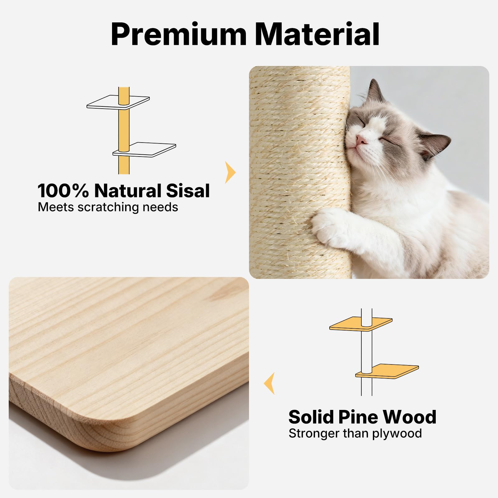 Cat look-out perch integrated into wall shelves by Veehoo