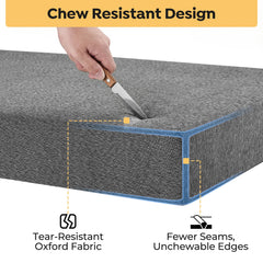 Veehoo indestructible bed fits a 36-inch crate for secure rest.