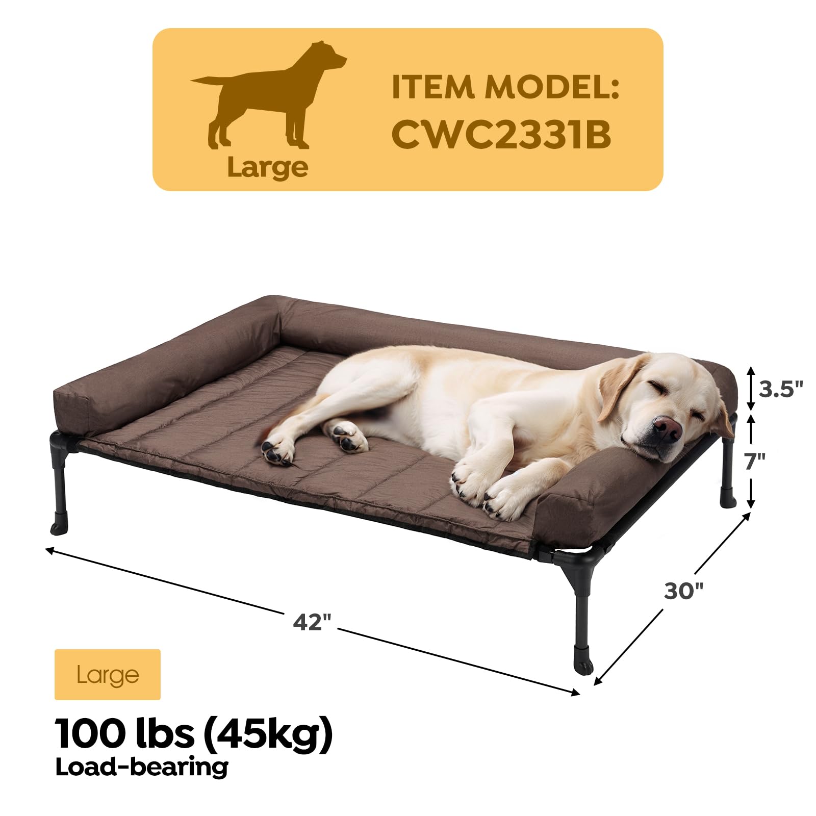 Veehoo bolster mat offers neck support and prevents dogs from rolling off the bed.